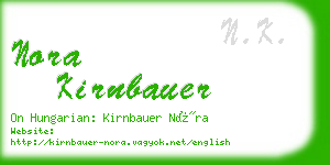 nora kirnbauer business card